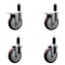 Service Caster 5'' Maroon Poly Swivel 1-1/4'' Expanding Stem Caster Set 2 Total Lock Brakes, 4PK SCC-EXTTL20S514-PPUB-MRN-2-S-2-114 - alternate 1